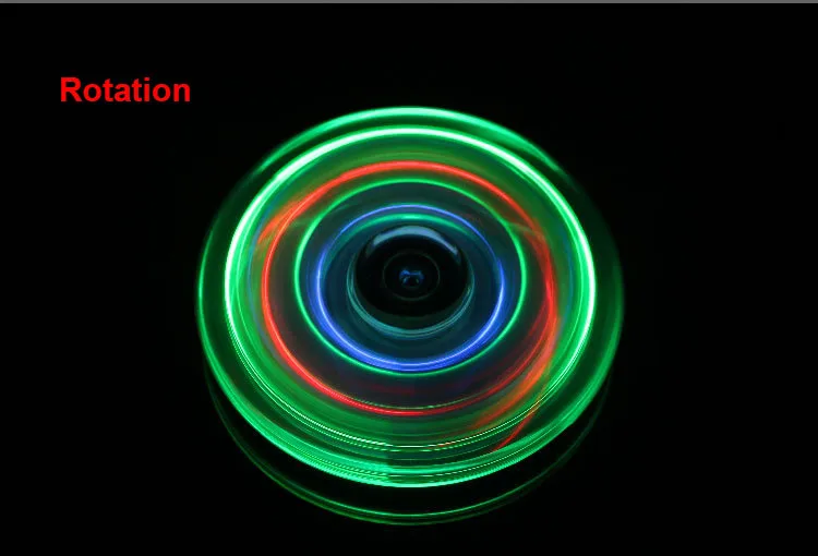 

Creative Luminous LED Light Hand Top Spinners Transparent Pattern Changes Hand Spinner Golw in the Dark Stress Relief Toys Kids