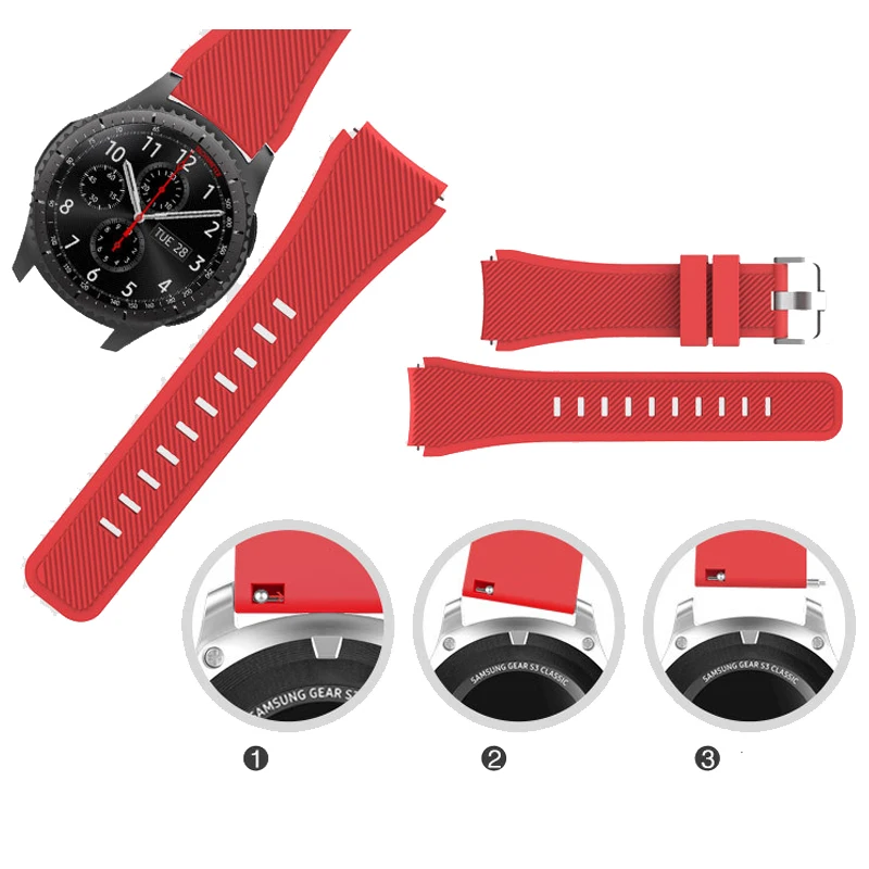 Gear S3 для samsung Galaxy watch 46 мм 42 мм S3 Frontier amazfit bip huawei watch gt ремешок 22 мм ремешок силиконовый браслет