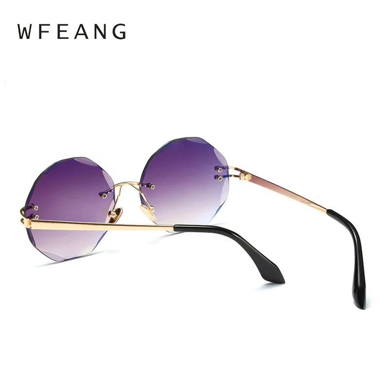 Wfeang с круглым носком в ретро стиле без оправы солнцезащитных очков Для женщин