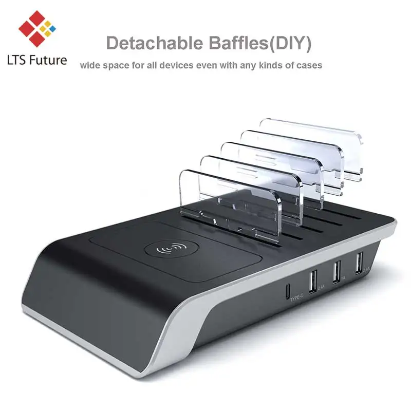 Мульти USB порт для зарядки док-станции 10W панель беспроводного зарядного