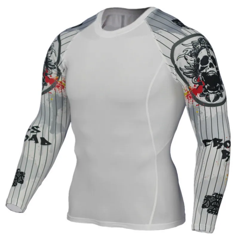 Men Long Sleeve T-shirt Thermal Muscle Compression Tights male Shirt mens tee shirts | Мужская одежда