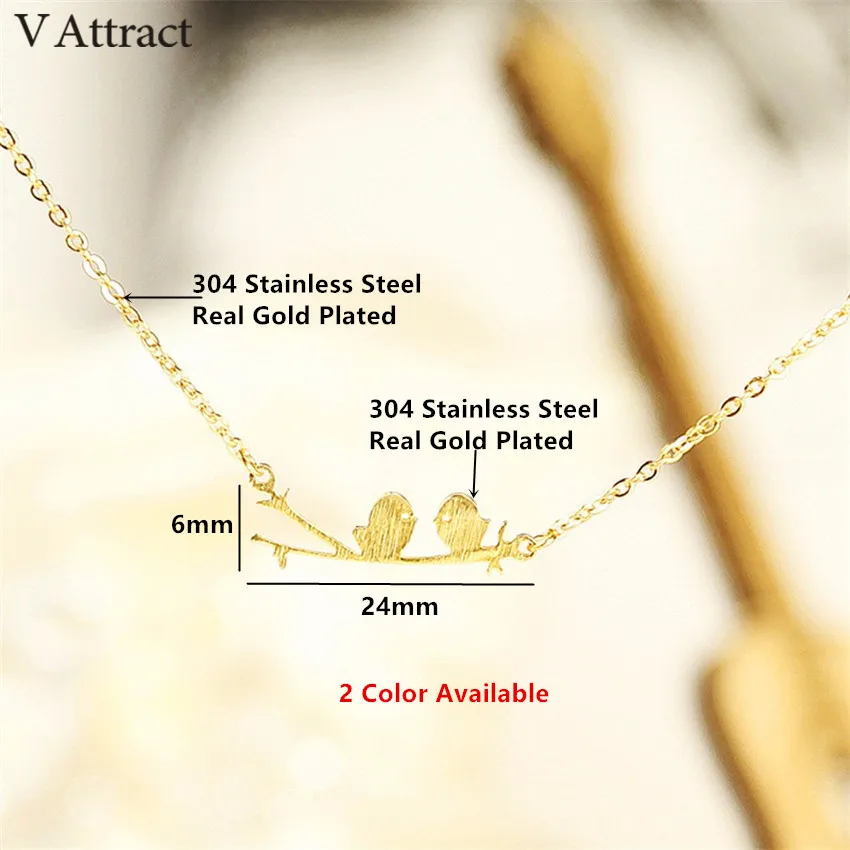 V привлечь Семья Jewelry Нержавеющая сталь любовник птица Цепочки и ожерелья Мода 2017