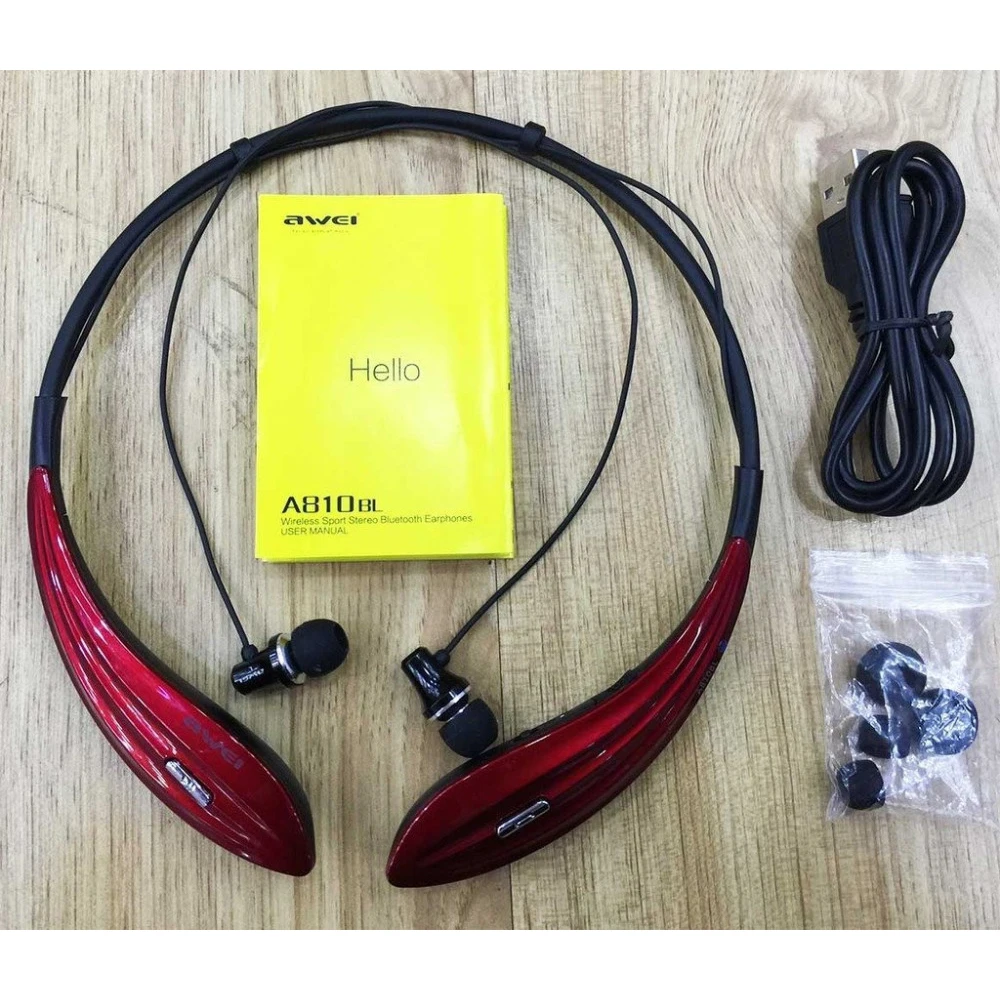 Awei спортивные hands free наушник стерео блютуз беспроводные наушники гарнитура бега