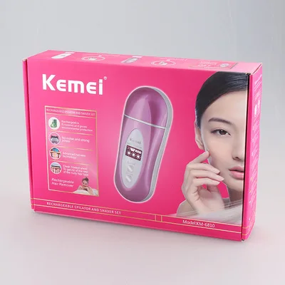 Kemei 6810 перезаряжаемый электрический эпилятор для женщин Аккумуляторный удаления