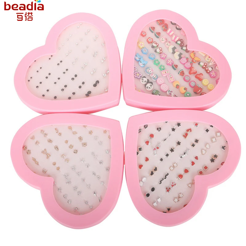 Модные маленькие серьги Стразы из полимерной глины белого и черного цвета Микс