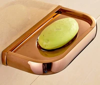 bathroom accessory square shape luxury rose gold copper brass wall mounted bathroom soap dish holder mba871