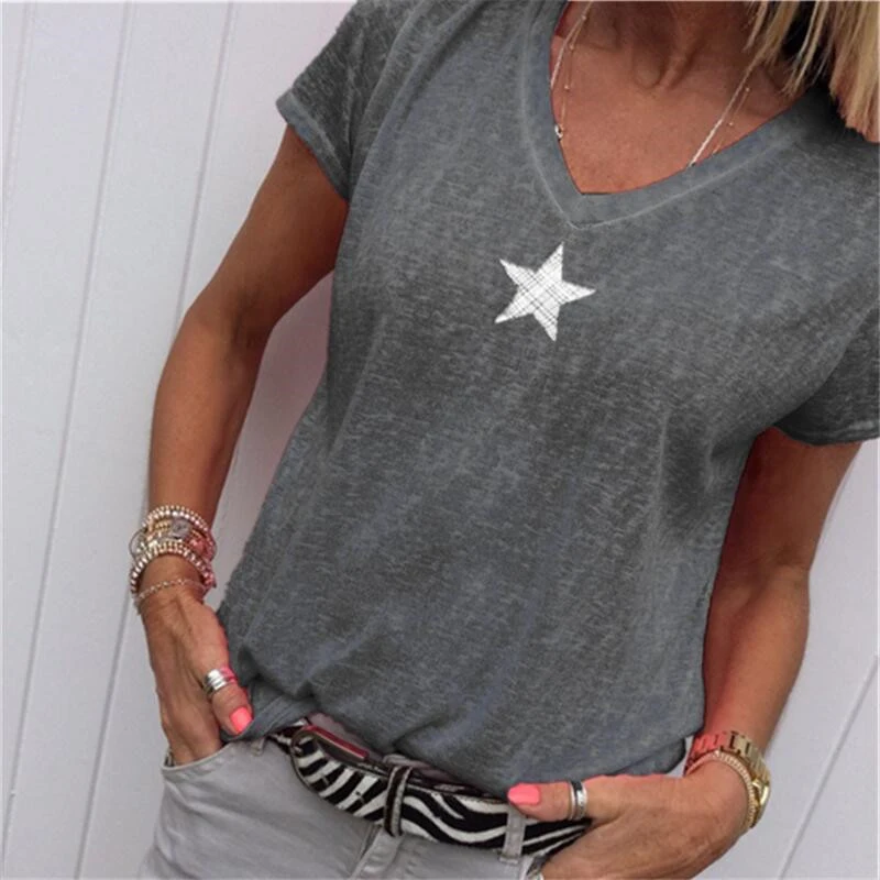 Женские футболки с коротким рукавом и v образным вырезом лето 2019|Футболки| |