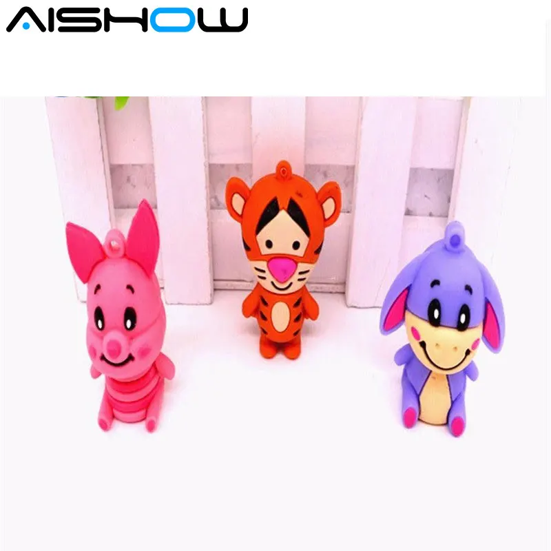 100% реальный объем eeyore Donkey USB флэш накопители силиконовые животные usb 2 0 ГБ 4 8 16