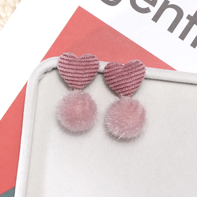 Lovely Heart Shape Ball Top Women Earrings Personality Drop Jewelry 4 Colors Free Shipping | Украшения и аксессуары