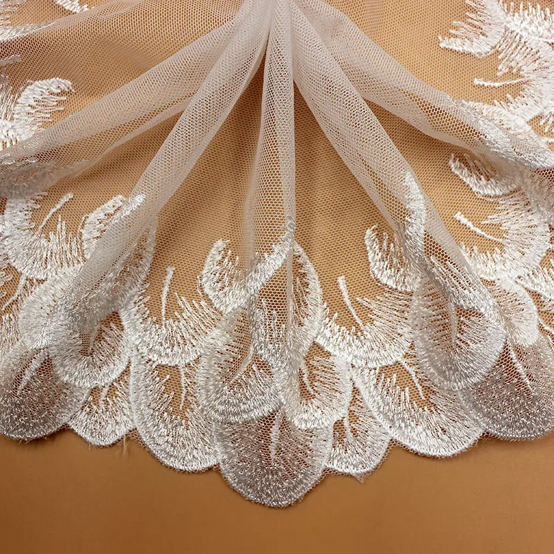 3 yards / bag new white peacock feather lace accessories people wire mesh yarn clothing home skirt decoration SS135 | Дом и сад