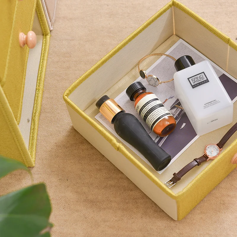 YEATION дома домашний ящик для хранения хлопок три уровня ящички Органайзер