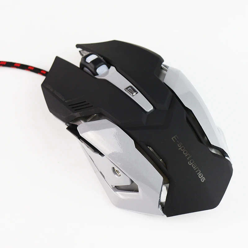 Немой дышать LED оптическая мышь игры мыши 3200 точек/дюйм 6 Кнопка 140 см проводная