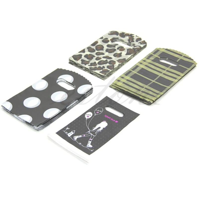 

50pcs Pretty Mixed Pattern Plastic Gift Shopping Candy Bag Cookie&Candy Bag For Biscuits Snack Baking Packaging Bags & Pouches