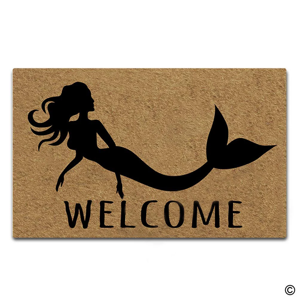 Добро пожаловать дверной коврик в стиле русалки настенный напольный с