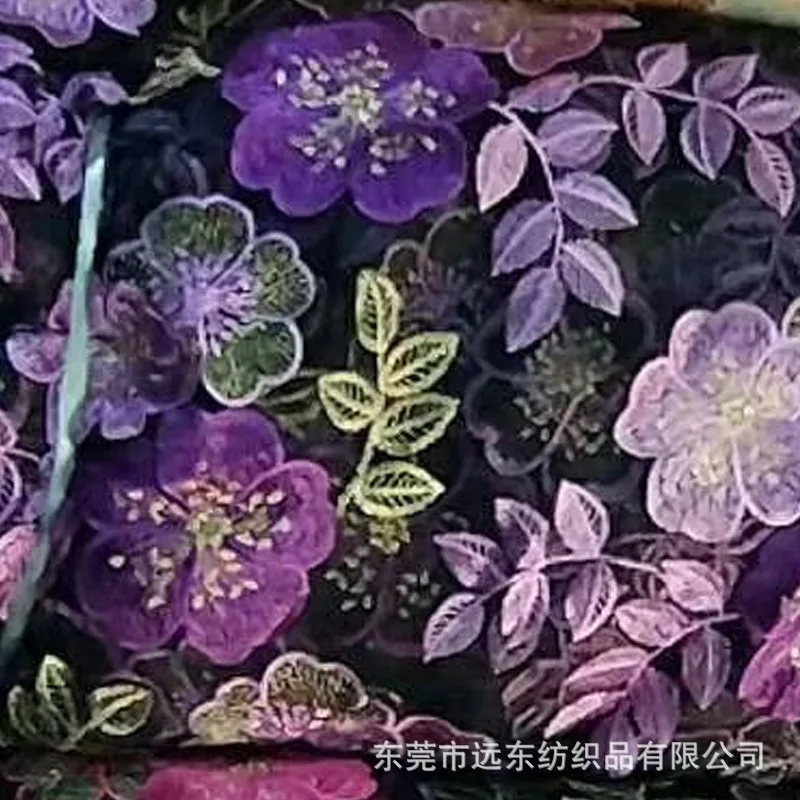 Sequined fabric perforated flower embroidery beads mesh double color disc with lace hollow three-dimensional | Дом и сад