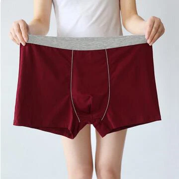 Wine Red Мужское нижнее белье больших размеров 4XL 5XL 6XL боксеры хлопковые мужские комфортные трусики из «дышащей» ткани трусы боксеры синий серый черный цвет - Цвет: Wine Red