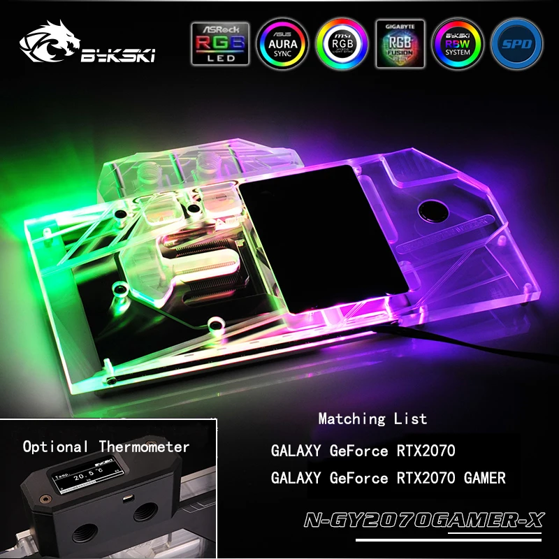 Bykski полное покрытие GPU водоблок для GALAX GEFORCE RTX 2070 геймерская графическая