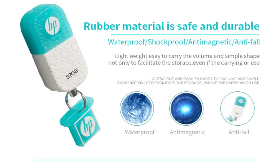 Оригинальные hp Jelly USB флеш-накопители 8 ГБ 16 ГБ 32 ГБ 64 ГБ USB 2,0 флеш-накопитель водонепроницаемые флешки Пылезащитная резина флэш-память