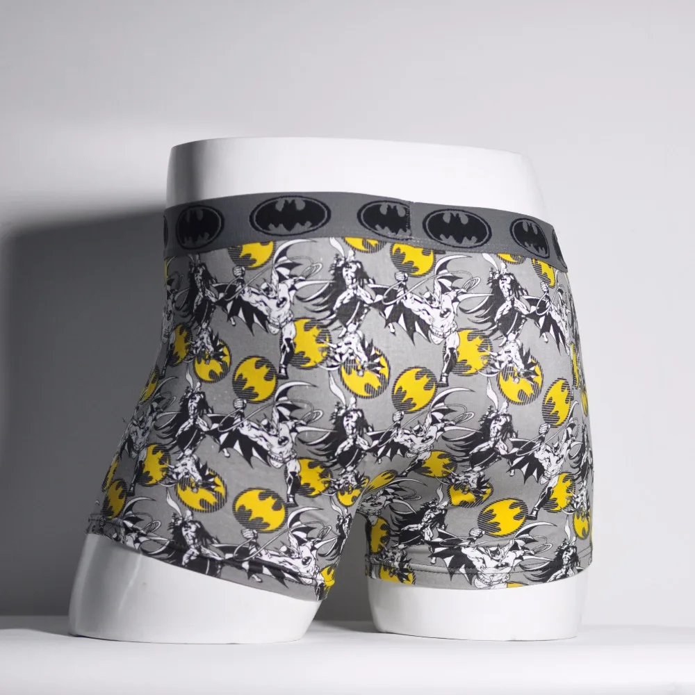 Cueca/хлопковые трусы-боксеры с героями мультфильмов, модные мужские трусы с супергероями, дышащие шорты-боксеры, мужские трусы с летучей мышью