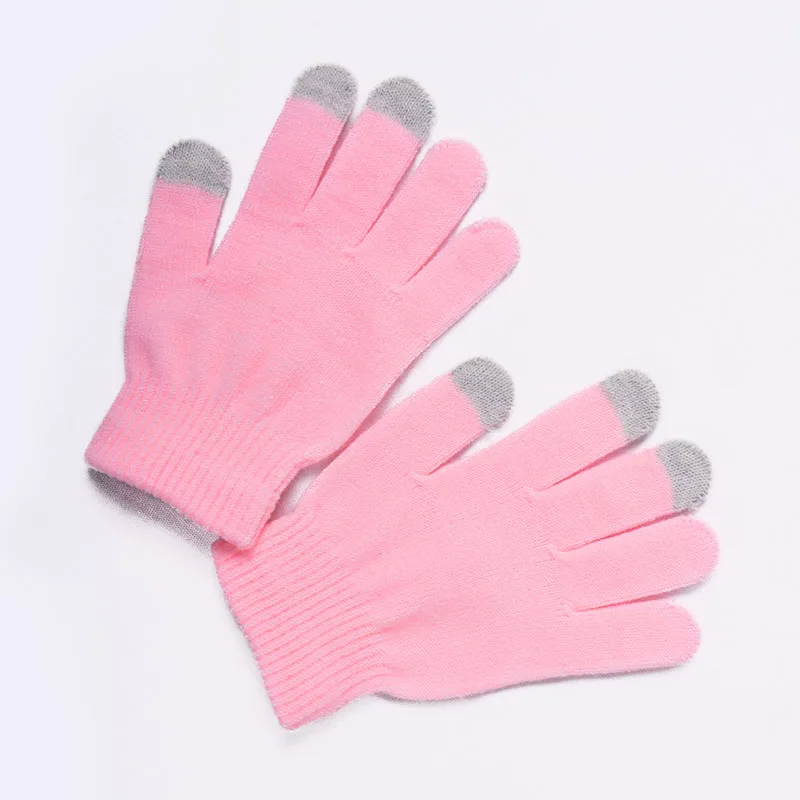 pink style 2 Винтажные вязаные перчатки с оленем оленя, женские утепленные варежки с сенсорным экраном, зимние теплые перчатки с изображением снежного лося, полный палец, рождественские подарки для девушек - Цвет: pink style 2