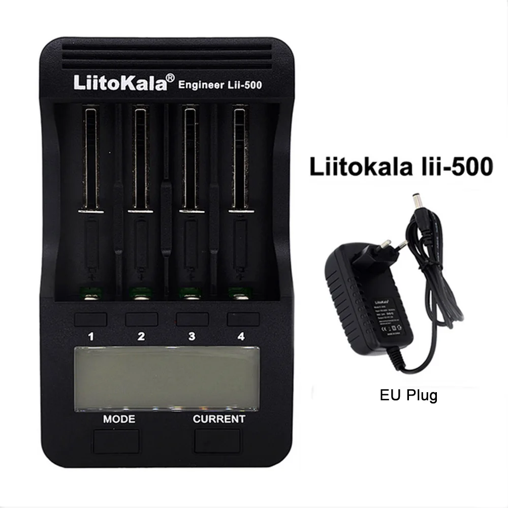 Умное зарядное устройство LiitoKala для аккумуляторов 18650 4 слота ЖК дисплей без