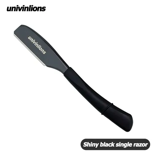 Shiny black razor " univinlions, золотые, серебряные лезвия, прямая бритва, палочка для мужчин и женщин, парикмахерский нож для бритья, весенний дизайн, борода, лицо, подмышек, тело - Цвет: Shiny black razor