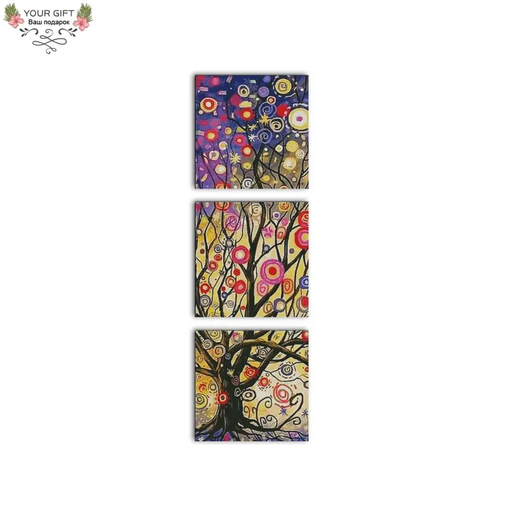

Your Gift F629 Counted and Stamped Home Decor Money Tree Triptych Needlepoint Embroidery Cross Stitch Kits
