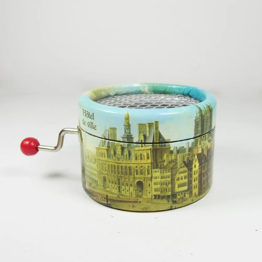 Бумажная ручная музыкальная шкатулка в стиле Парижа и города настраиваемая