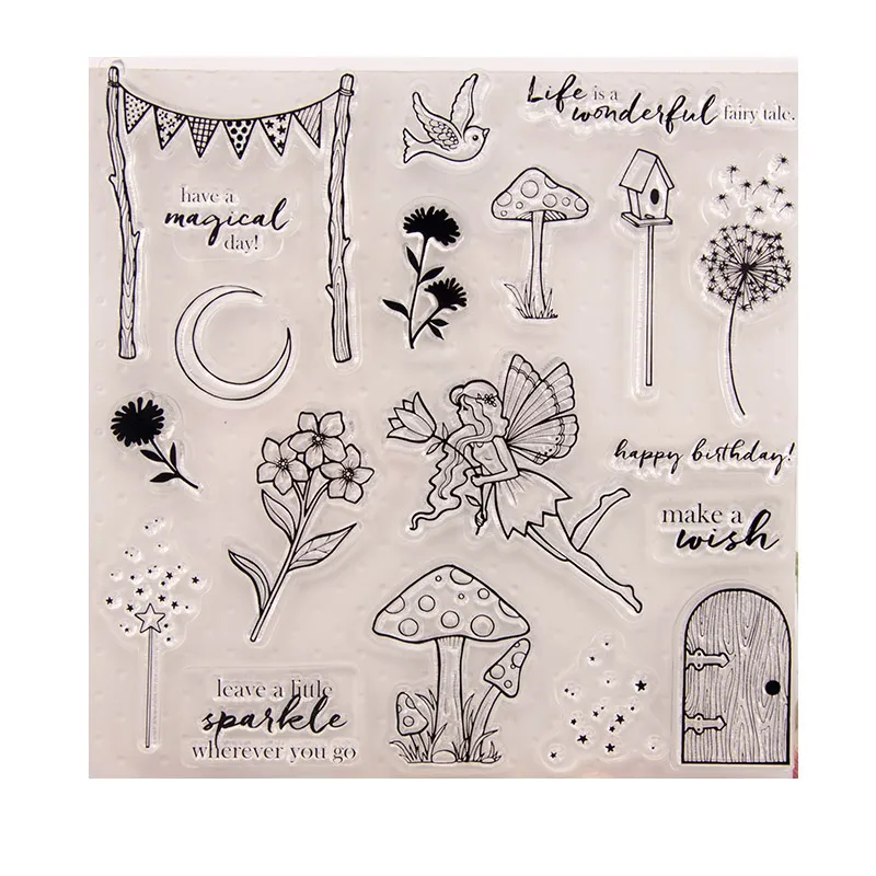 Fairy Girl Mushroom Transparent Clear Silicone Stamp for Seal DIY Scrapbooking Photo Album Decorative Sheets | Дом и сад