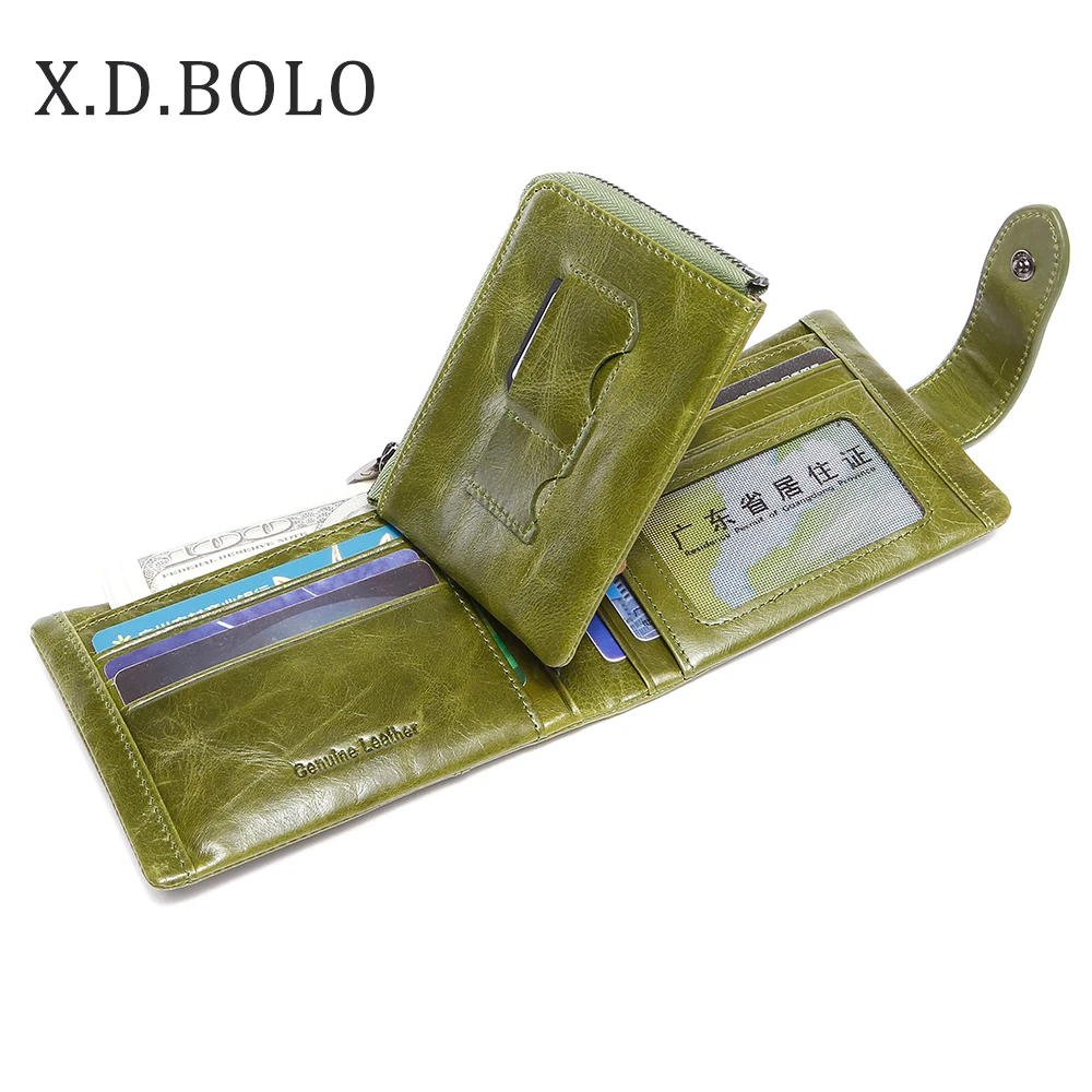 X. D. BOLO короткий женский кошелек на застежке для денег женские кошельки из натуральной кожи на молнии женские кожаные кошельки