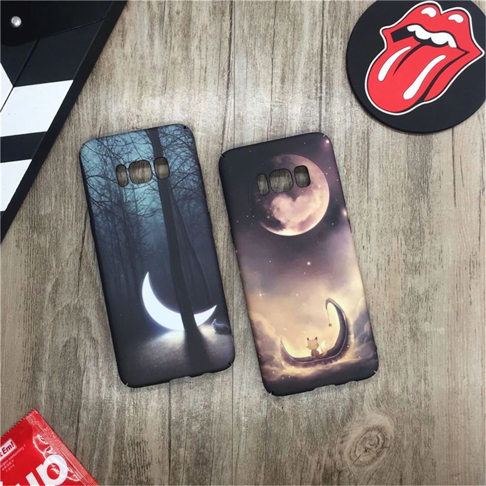 Art Space Planet Moon Stars Cases For Samsung Galaxy S7 Case Luminous Matte PC S7+ S7Edg Hard Cover Couqe |