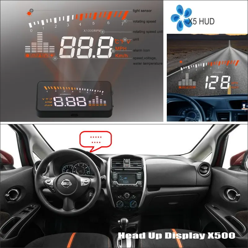 Car HUD Head Up Display For Nissan Versa/Note/Livina/Latio/Almera 2009-2019 Plug & Play Auto Professional Electronic Accessories