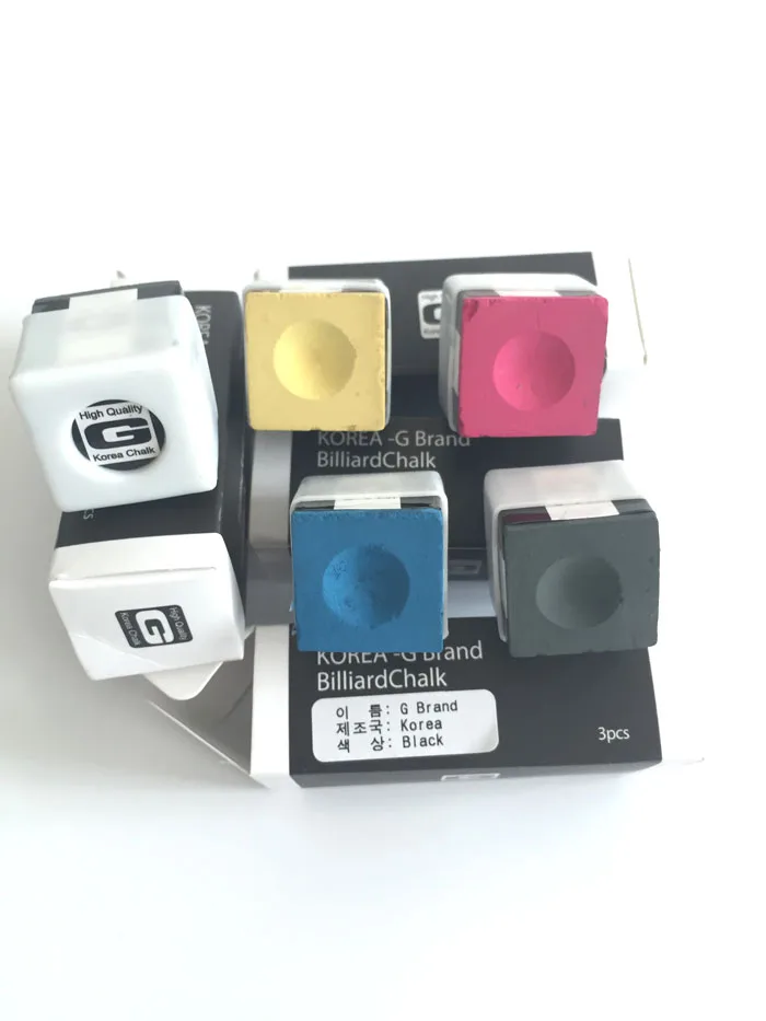 9 шт./лот фирменные корейские синие/розовые/черные/Желтые мелки для снукера