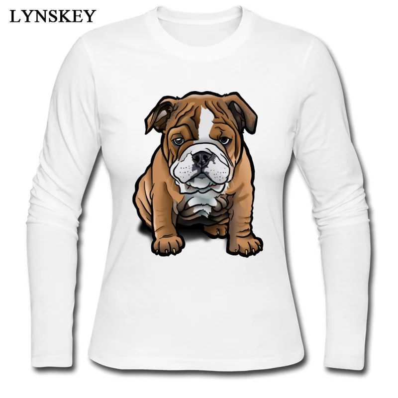 

LYNSKEY Топы день рождения рубашка Студенческая забавная лето/осень вырез лодочкой 100% хлопок футболка с длинным рукавом бульдог щенок Crazy Tee-Shirt