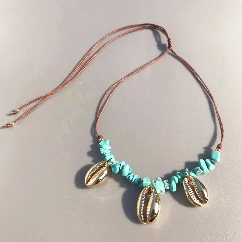 Бохо ручной работы нерегулярный натуральный камень ожерелье богемное