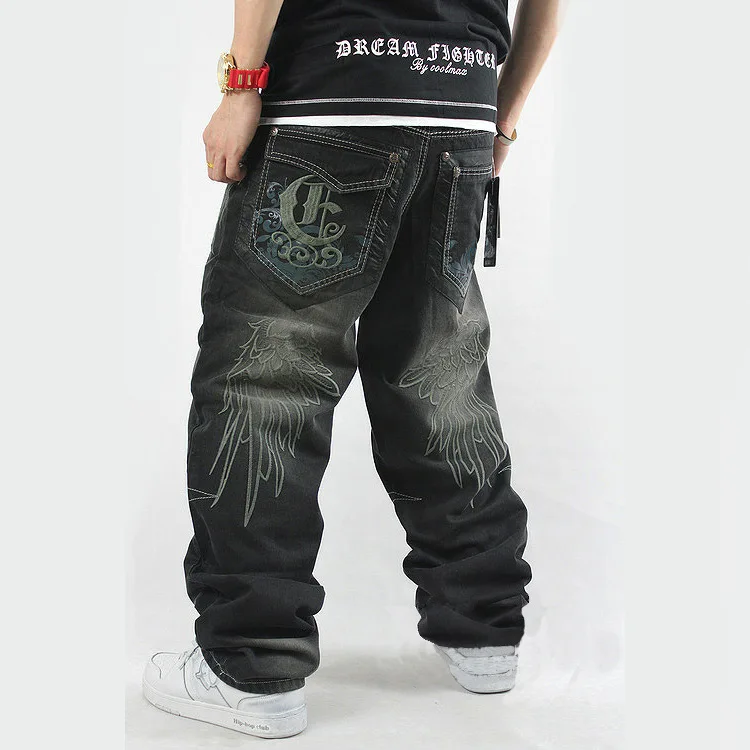 Hip pot baggy Mens jeans black 
