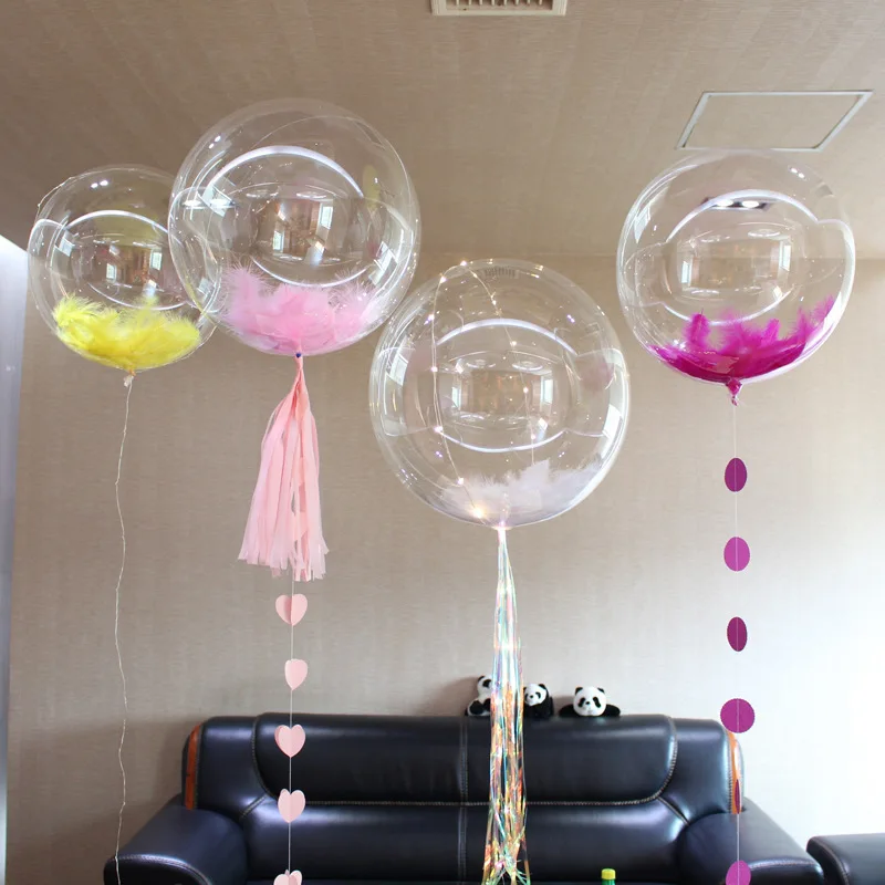 

10pcs/lot 24/30inch No wrinkles Clear PVC Balloon Transparent helium globos Children Birthday Wedding Party Decoration Supplies