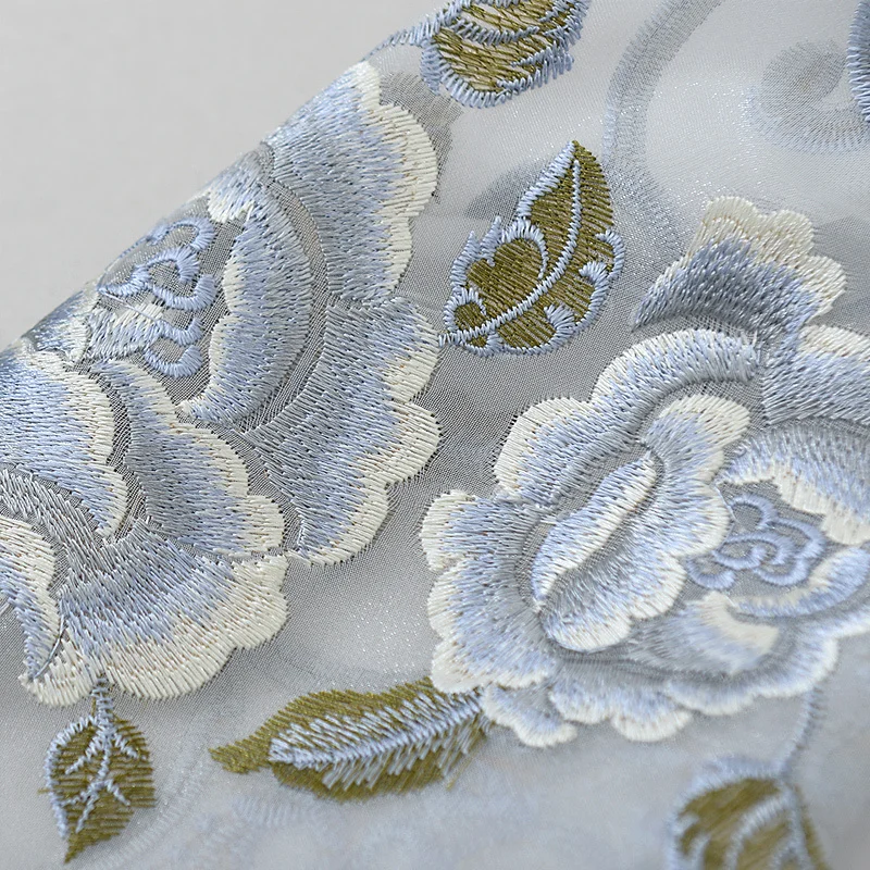 Роскошные европейские вышитые тюлевые оконные шторы для гостиной