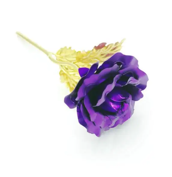 purple Креативный подарок ко Дню Святого Валентина, покрытый 24K фольгой, розовая роза, вечная любовь, Свадебный декор, сувенир, Прямая поставка, без коробки - Цвет: purple