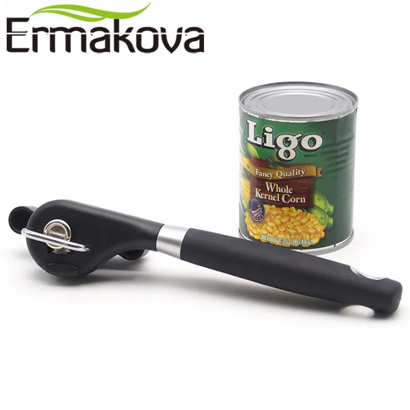 Эргономичный ручной консервный нож ERMAKOVA с гладкой кромкой безопасный боковой