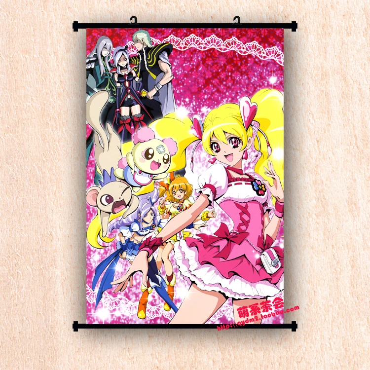 Японское аниме Pretty Cure Precure rouge & Kasugano Urara Akimoto Komachi домашний декор настенный плакат