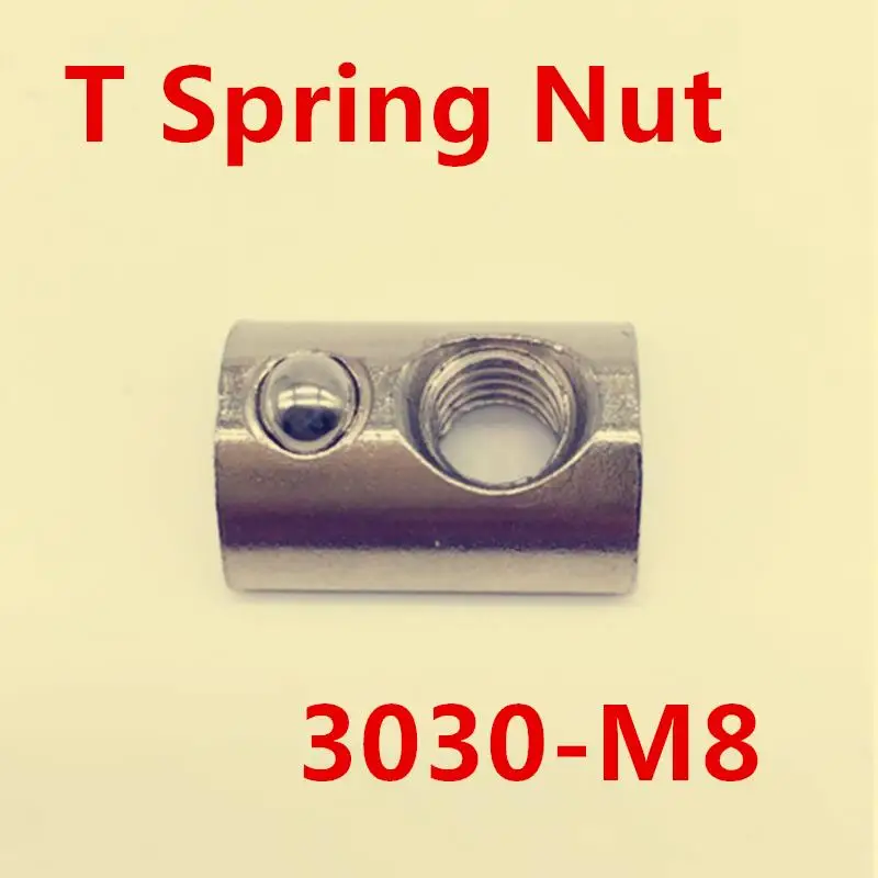 100pcs M8 T Spring Nut / Half Round Elasticity Block for 3030 Aluminium Profile Slot Groove 8 | Обустройство дома