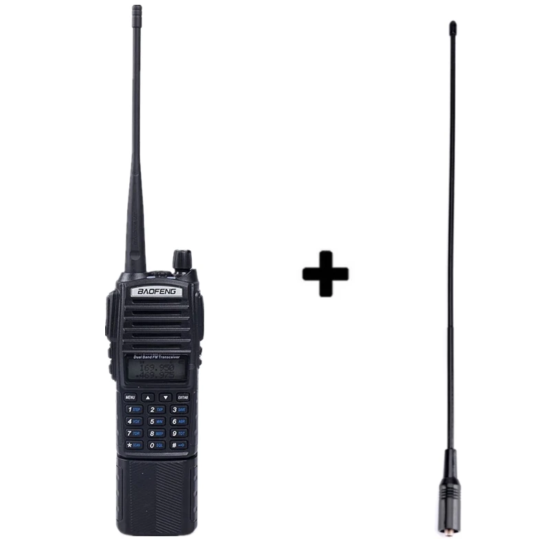 Add a long antenna Baofeng UV-82 портативная рация 3800 мАч батарея Двухдиапазонная UV82 Pofung двухсторонняя радио портативная FM Ham трансивер - Цвет: Add a long antenna
