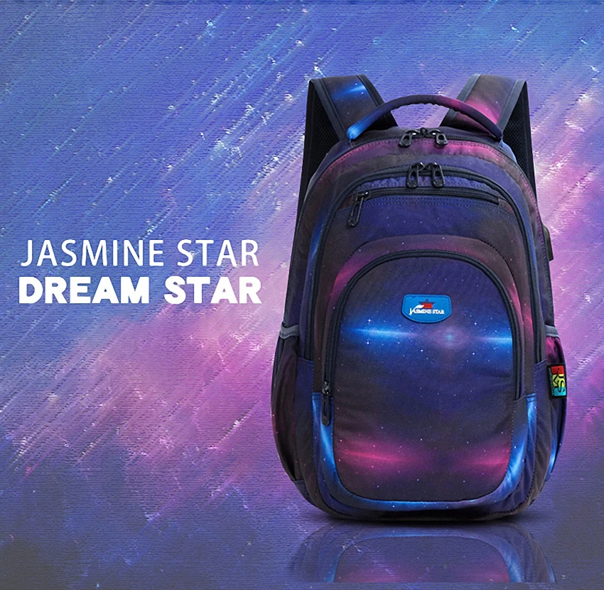 JASMINESTAR, рюкзак, женская сумка, 18 дюймов, для ноутбука, USB, рюкзак, Повседневный, для девочек и мальчиков, большая емкость, для путешествий, ранец, для студентов, школьные сумки