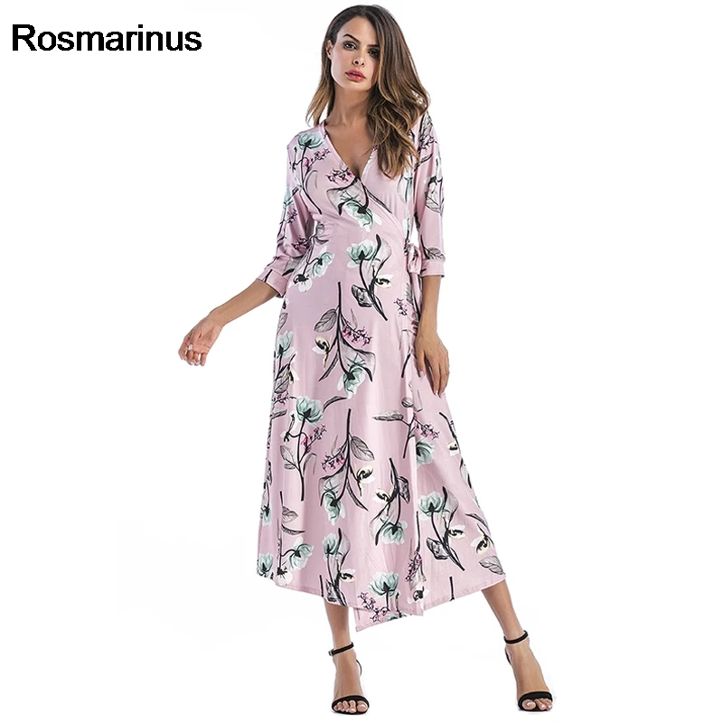 2018 летние платья для женщин v-образный вырез рукав три четверти кружевное платье