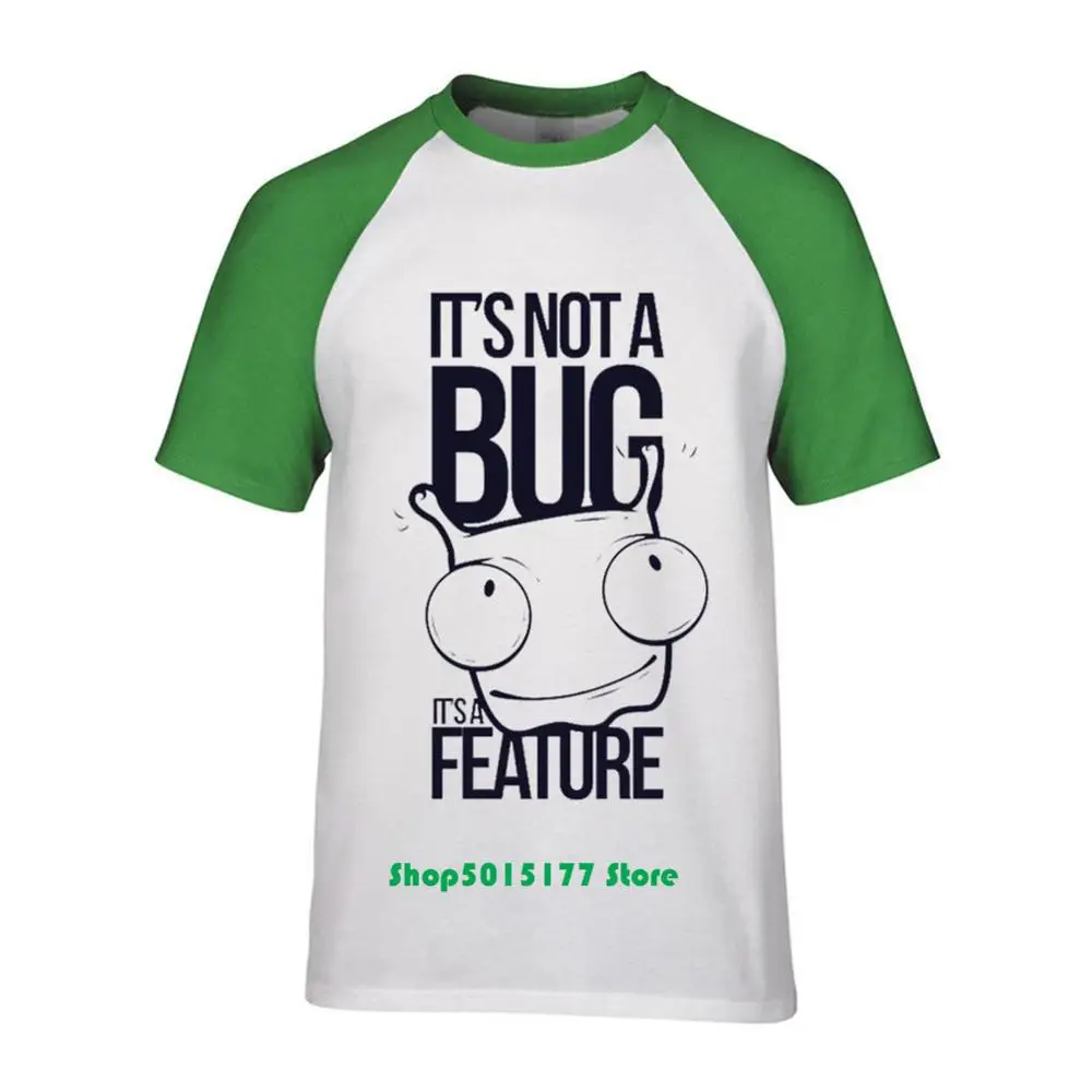 Летняя мужская футболка с надписью It's not a Bug Feature хлопковая Футболка для