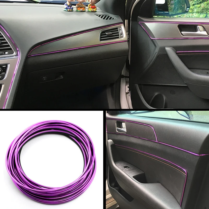 Гибкие автомобильные аксессуары 5 м молдинги для салона автомобиля приборной