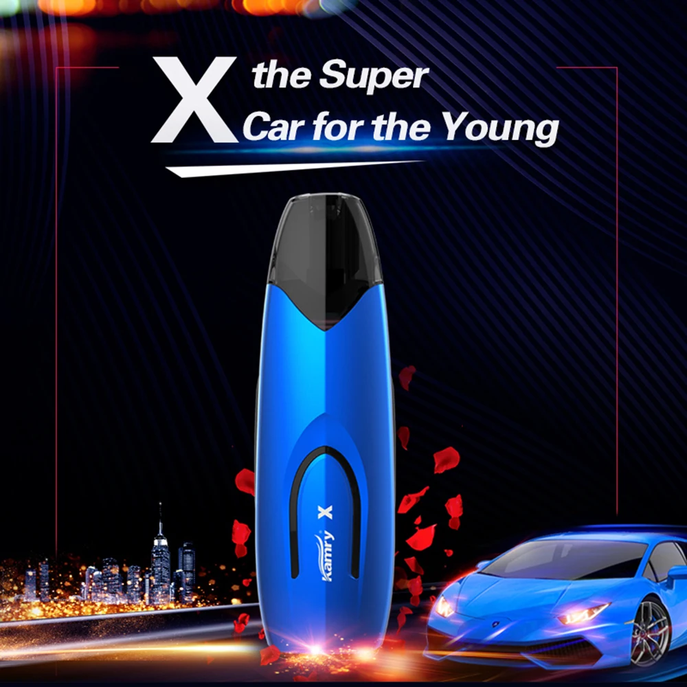 Kamry X Pod Starter Kit 650mAh Built-in Battery with Intelligent LED & Adiabatic Drip Tip Organic Cotton Coil VS K1000 Plus |
