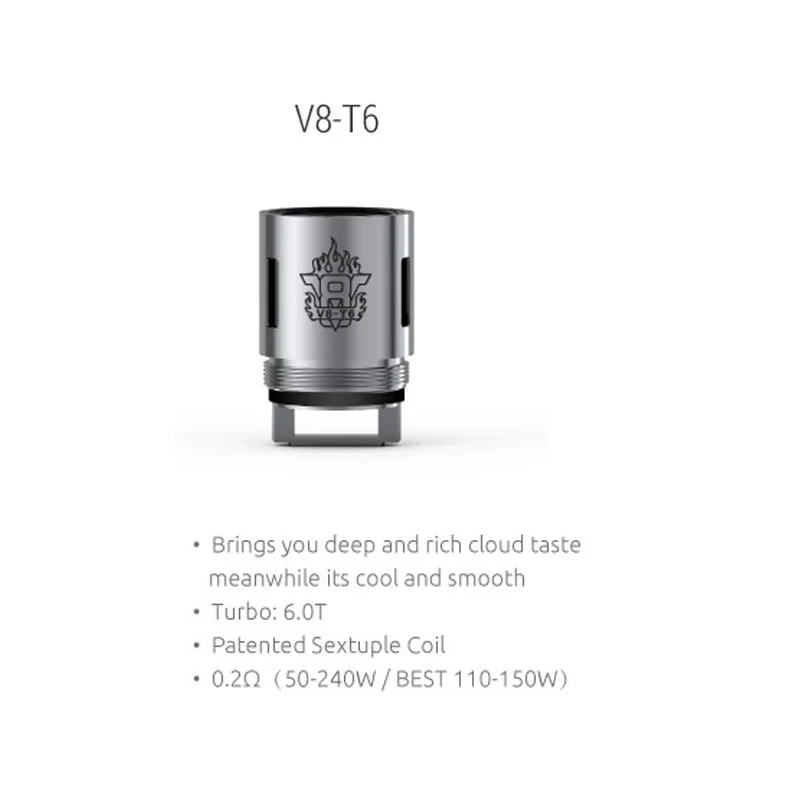 3 шт. SMOK TFV8 катушки V8-X4/V8-Q4/V8-T6/V8-T10 ядро Decuple/Quad/Sextuple/Octuple головка для зверь танк