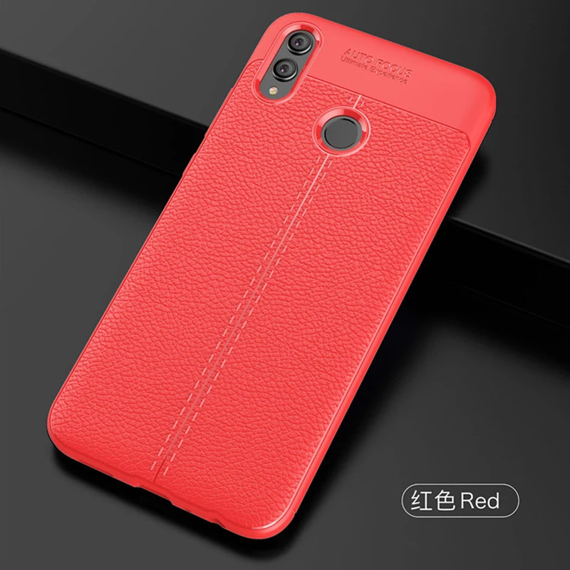 Мягкий чехол YUETUO из ТПУ на заднюю панель телефона с кожаным узором для huawei honor 8x8 x